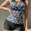 European & American Floral Mesh Patchwork Casual Swimsuit - Comfort Style