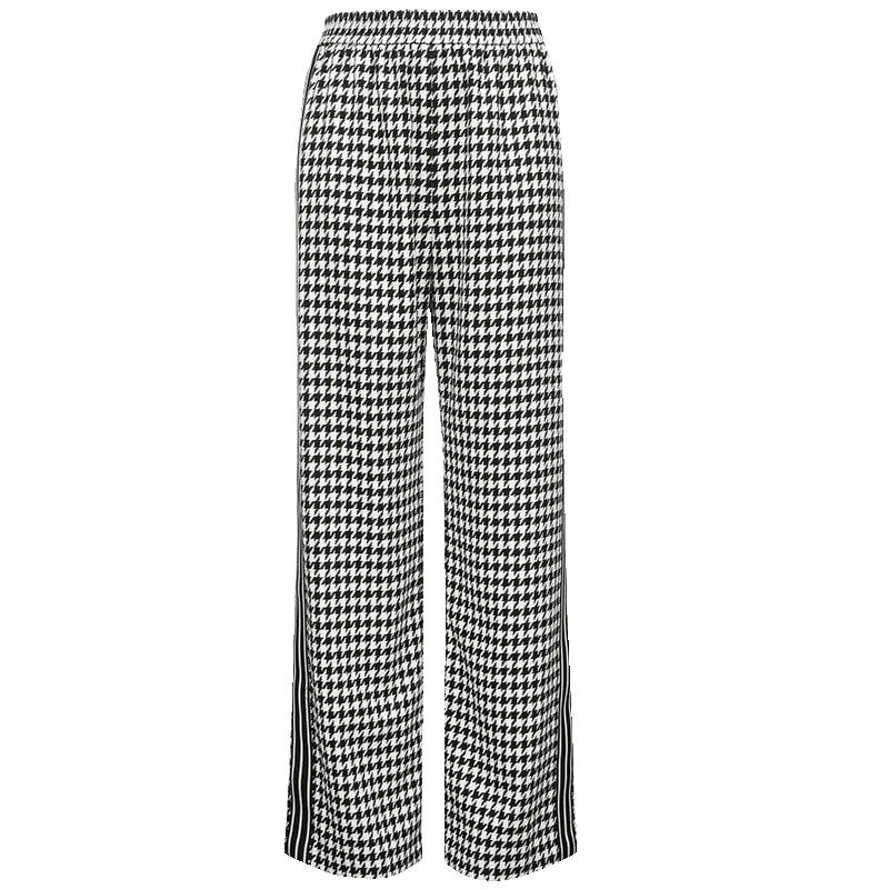 

VEROMODA Women s High-Waist Houndstooth Knit Straight Leg Pants M