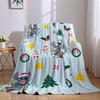 Xmas S-Stitch-S Flannel Blanket Warm Soft Halloween Christmas Couch Warm Cozy Decorative Decor Gift For All Season