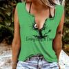 Women Tanks Sexy V Neck Sleeveless Summer Tops Vest 3D Fried Cat Print Cool Lightweight Tops