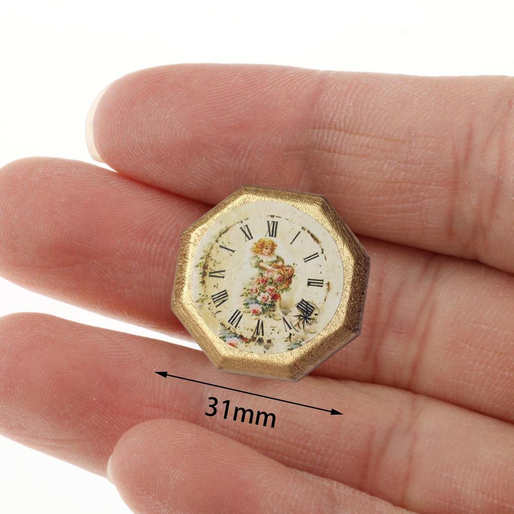 1:12 Ratio Miniature Accessory Dollhouse Miniature 1:12 Ratio Wall Clock for Accessories