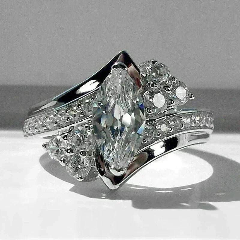 

New Gorgeous Crystal Marquise CZ Rings for Women Modern Novel Design Wedding Engagement Lady s Accessories Trendy Zircon 6