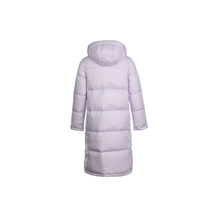 Adidas Neo Womens Super Down Puff Windproof Warm Casual Sports Solid Color Hooded Down Jacket Winter Women Jacket Light-Purple GJ8809