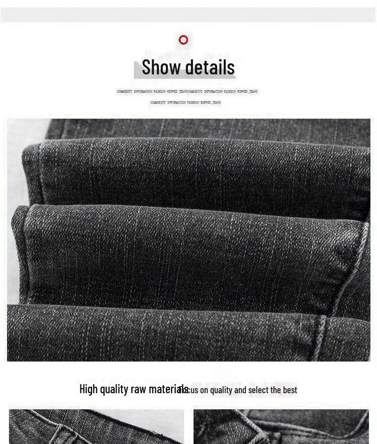 Women's High-Waist Slim Korean Pencil Jeans, Versatile Nine-Point Style, Elastic Fit for Autumn 2021