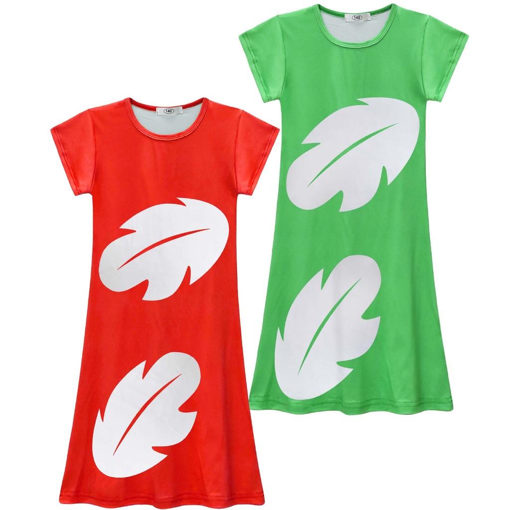 Vestito per Bambina Lilo e Stitch in Tessuto Poliestere con Stampa Astratta per Primavera Autunno Gioco