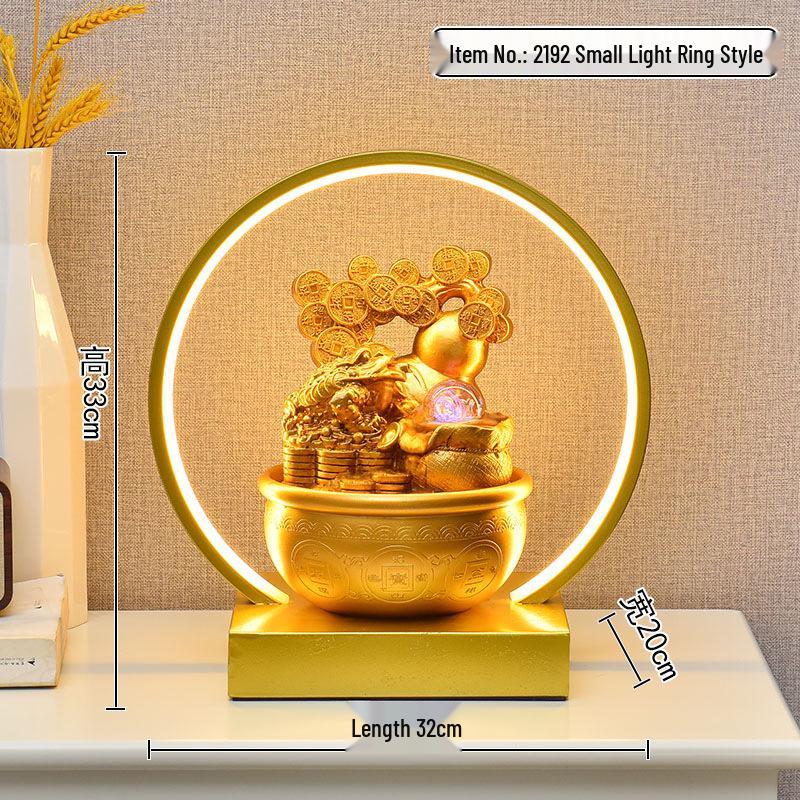 Exquisite Desktop Landscape Lamp with Lucky Cat, Money Tree, and Humidifier - Creative Gift Ornament