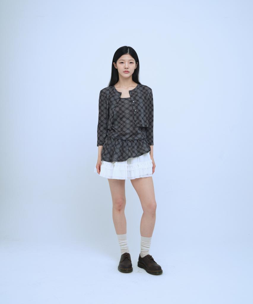 Kyuliti C Shirring Cancan Skirt_White