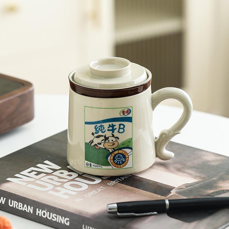 Mug Tea Cup Ceramic Tea Separation with Lid Home Office Filter Tea Separation