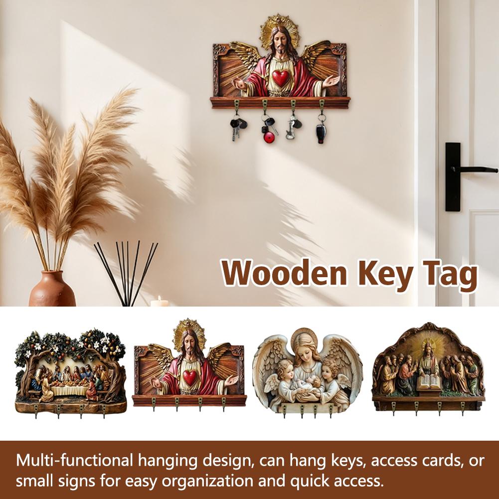 1pcs Scene Of Jesus The Last Supper 2D Flat Wooden Wall Wooden Pendant Decorat Home Ornaments Figurine Creative Christian D E7W7