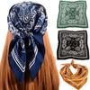 70cm 70cm Women Luxury Floral Print Soft Satin Kerchief Hairband Neckerchief Head Hijab Lady Headband Foulard Bag Ribbon