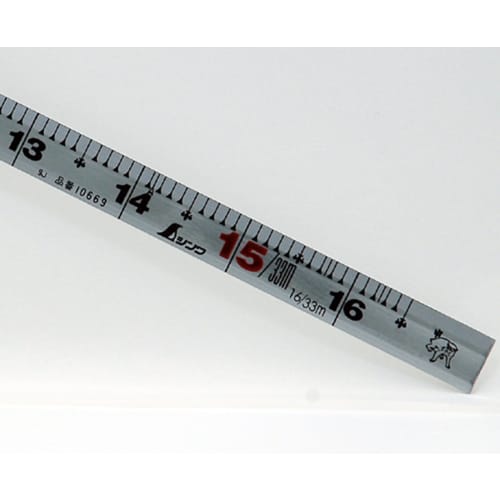 Shinwa Sokutei Curved Ruler, 1.5 Shaku (4.5 Ft) Thick, with Square Backing, Crane and Turtle Design, Left-Handed, Silver, 10669