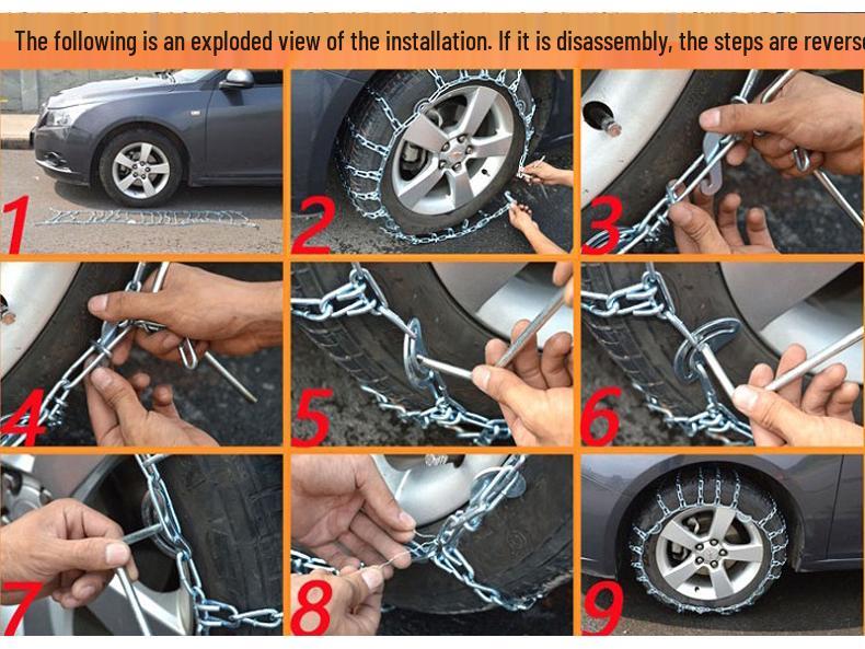 Snow Car Anti-Skid Chain for Lynk & Co 06 - Thickened Iron Chains for 215/55 R18 and 225/45 R19 Tires