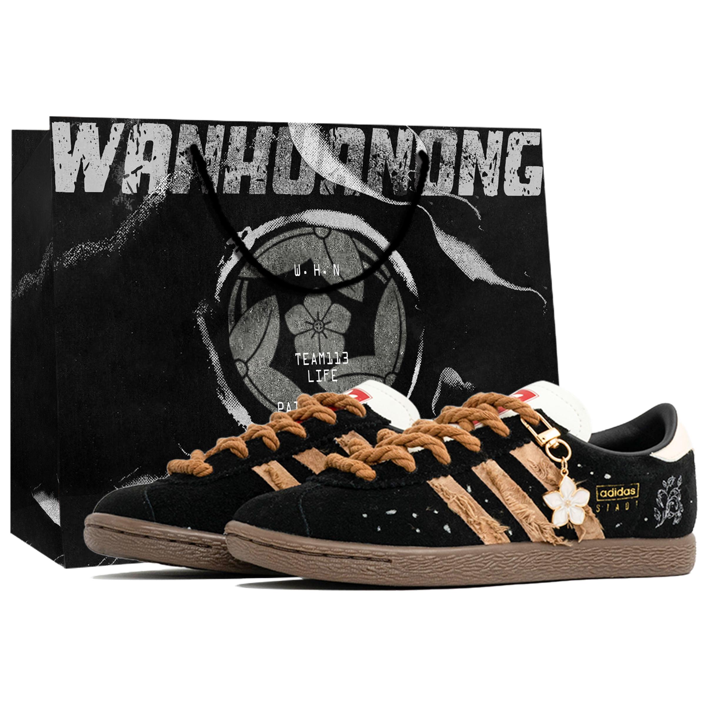 Adidas Originals Stadt Kaleidoscope, Secret, Shopping Bag Abrasion Resistant Low top Skateboard Shoes Unisex Black JR6344(Team1023-S-BOX) 35⅔