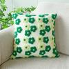 Three-dimensional Flowers Square Pillow Cover Imitation Lambswool Cushion Cover Jacquard Sofa Pillow Case Bedside Cushion Cover