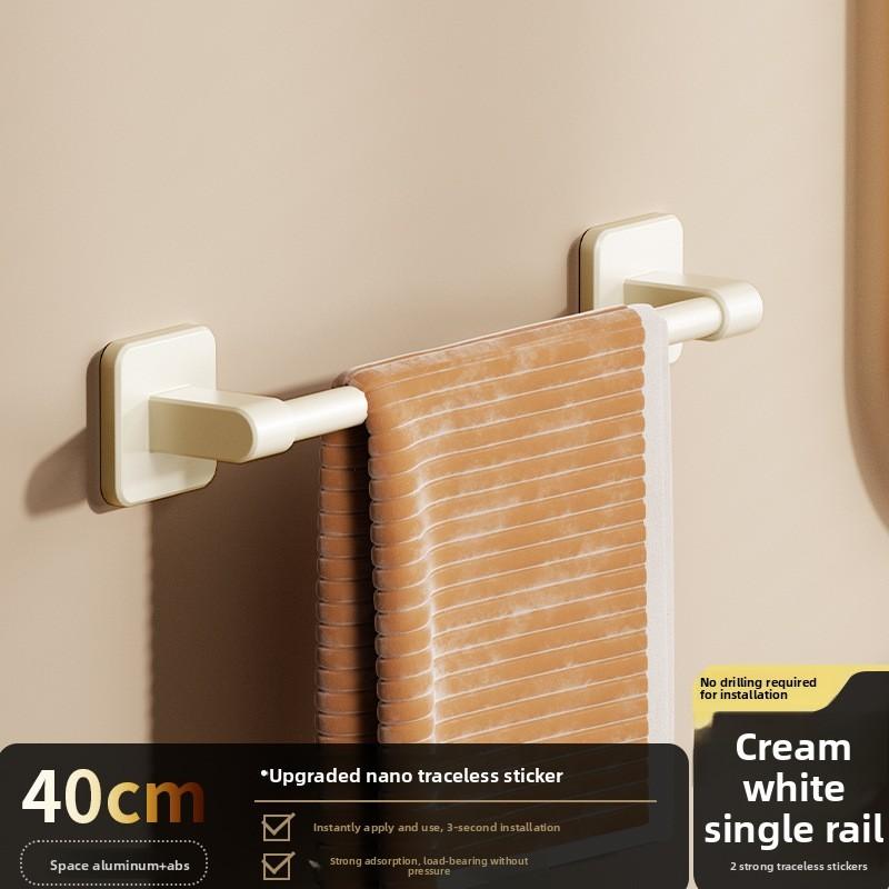 Rod Shower Towel Rack With Suction Cup Wall Mount For Bathroom Storage
