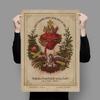 Vintage Sacred Heart of Jesus Art Prints Poster Abstract Religion Canvas Painting Retro Wall Picture Home Decoration No Frame