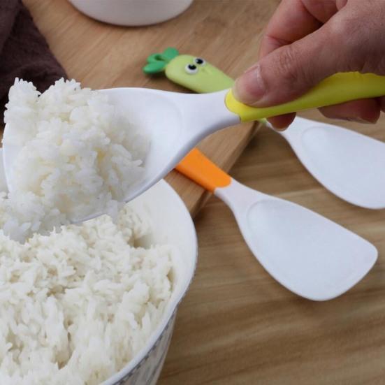 Risskje Non-stick Varmebestandig, langt håndtak tegneseriegulrotmønster Risspatel Kjøkkentilbehør