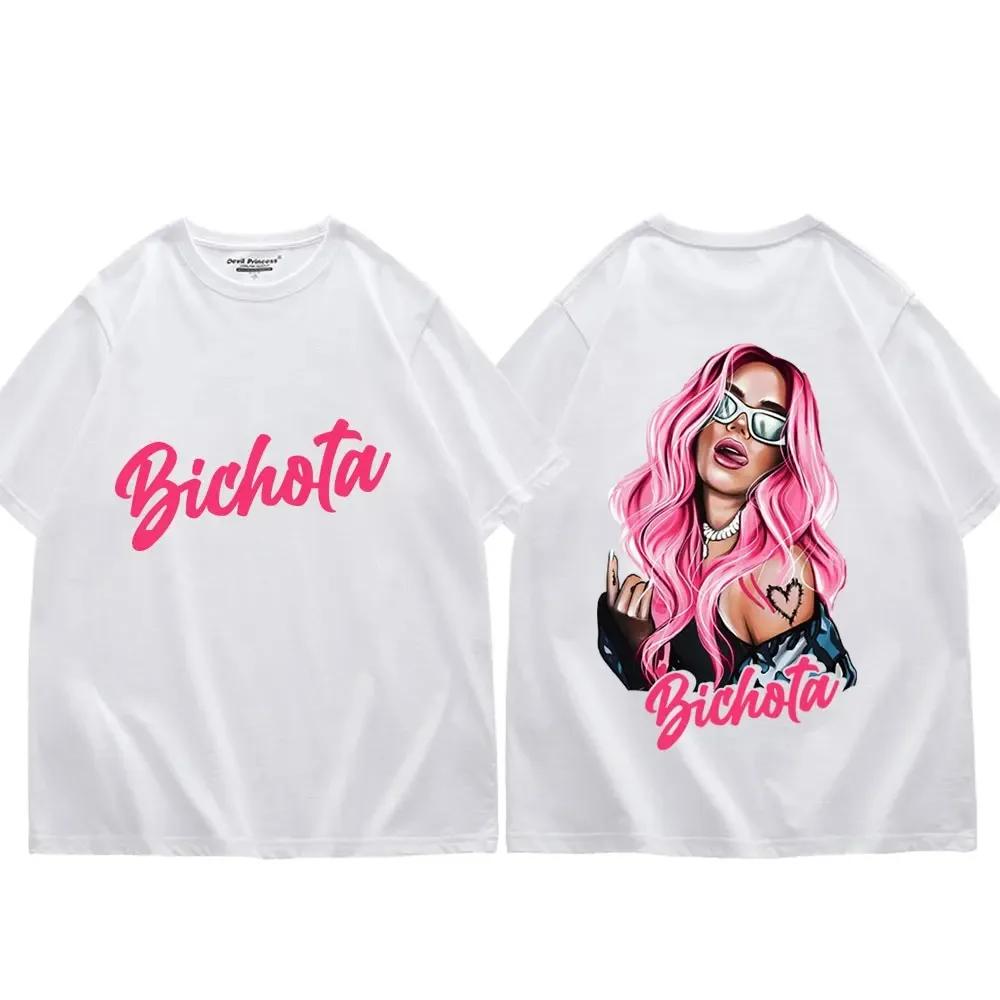 Trend Singer Karol G Graphic T Shirts Men Women Fashion Aesthetics Oversized T-shirts Summer Street Hip Hop Short Sleeve T-shirt