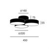 Artwork Studio Phantom LED Ceiling Light, 8-tatami Room Size [LED Bulb Included], 40,000 Hours, Dimmable, Color Adjustable (warmwhite), Indirect
