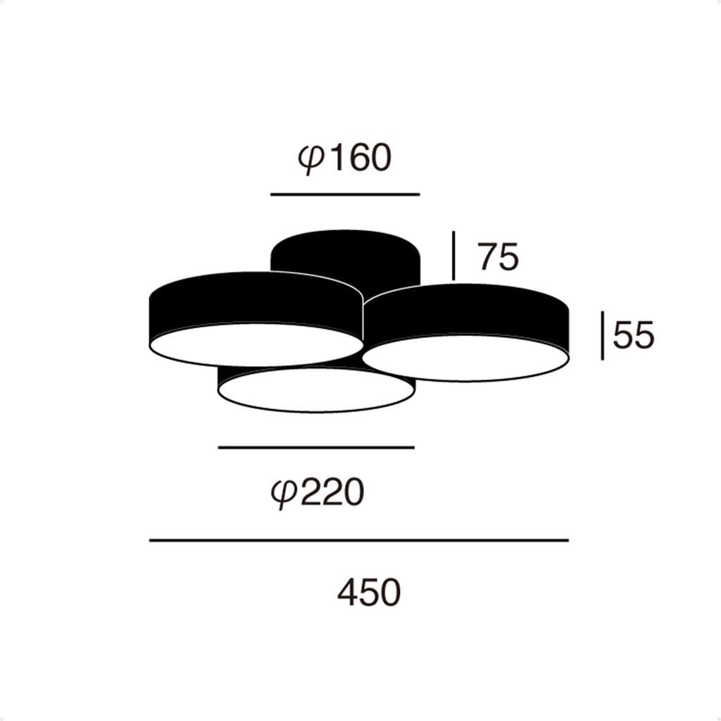 Artwork Studio Phantom LED Ceiling Light, 8-tatami Room Size [LED Bulb Included], 40,000 Hours, Dimmable, Color Adjustable (warmwhite), Indirect