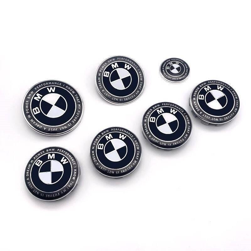 FA67Pcs 82mm 74mm 60mm 45mm Used For The 50th Anniversary Of BMW/new Black And White Badge ABS Badge For Wheel Rim And Hub Cap