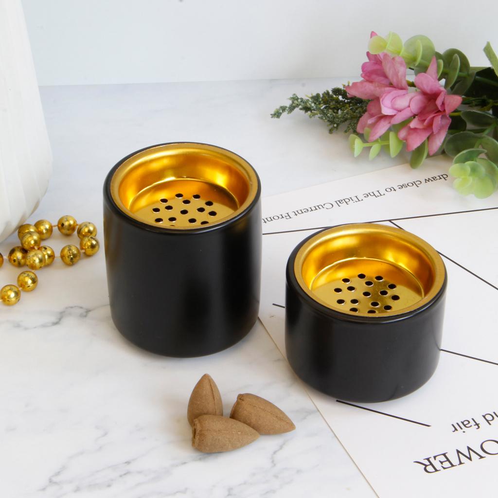Ceramic Burner House Office Yoga Decoration , Black L, as described