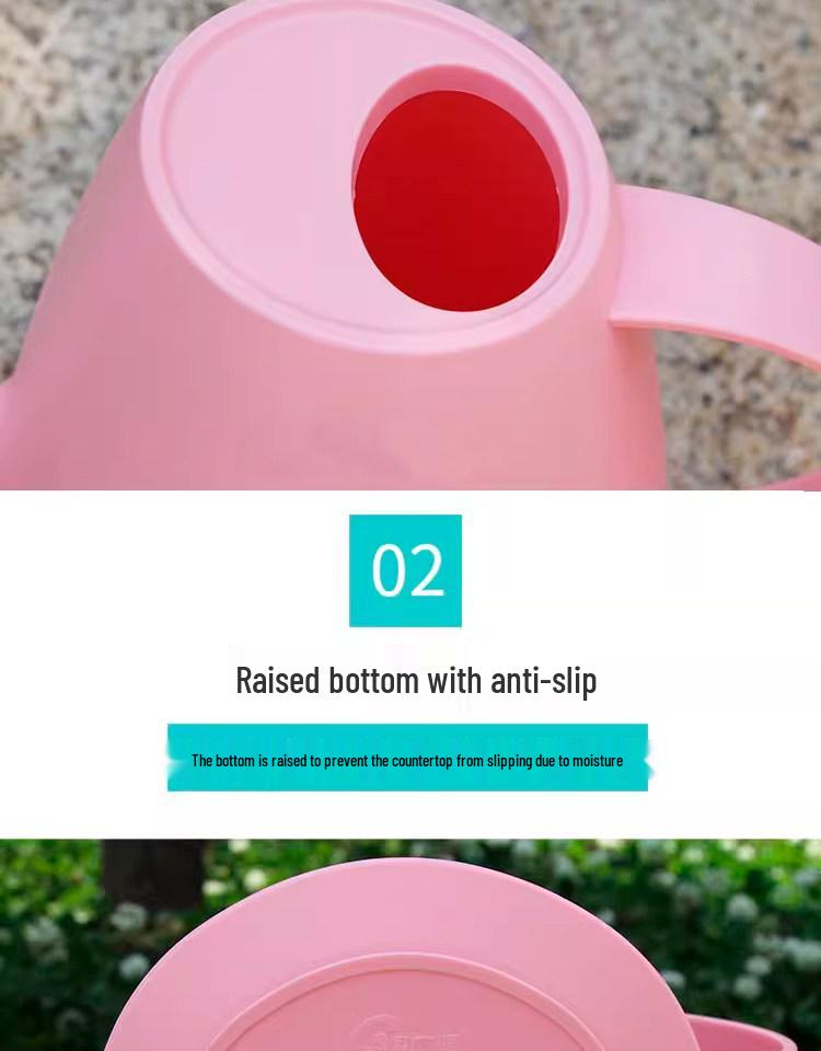 Macaron White Long Spout Watering Can: Resin, Durable, Dual-Purpose for Flowers & Vegetables.