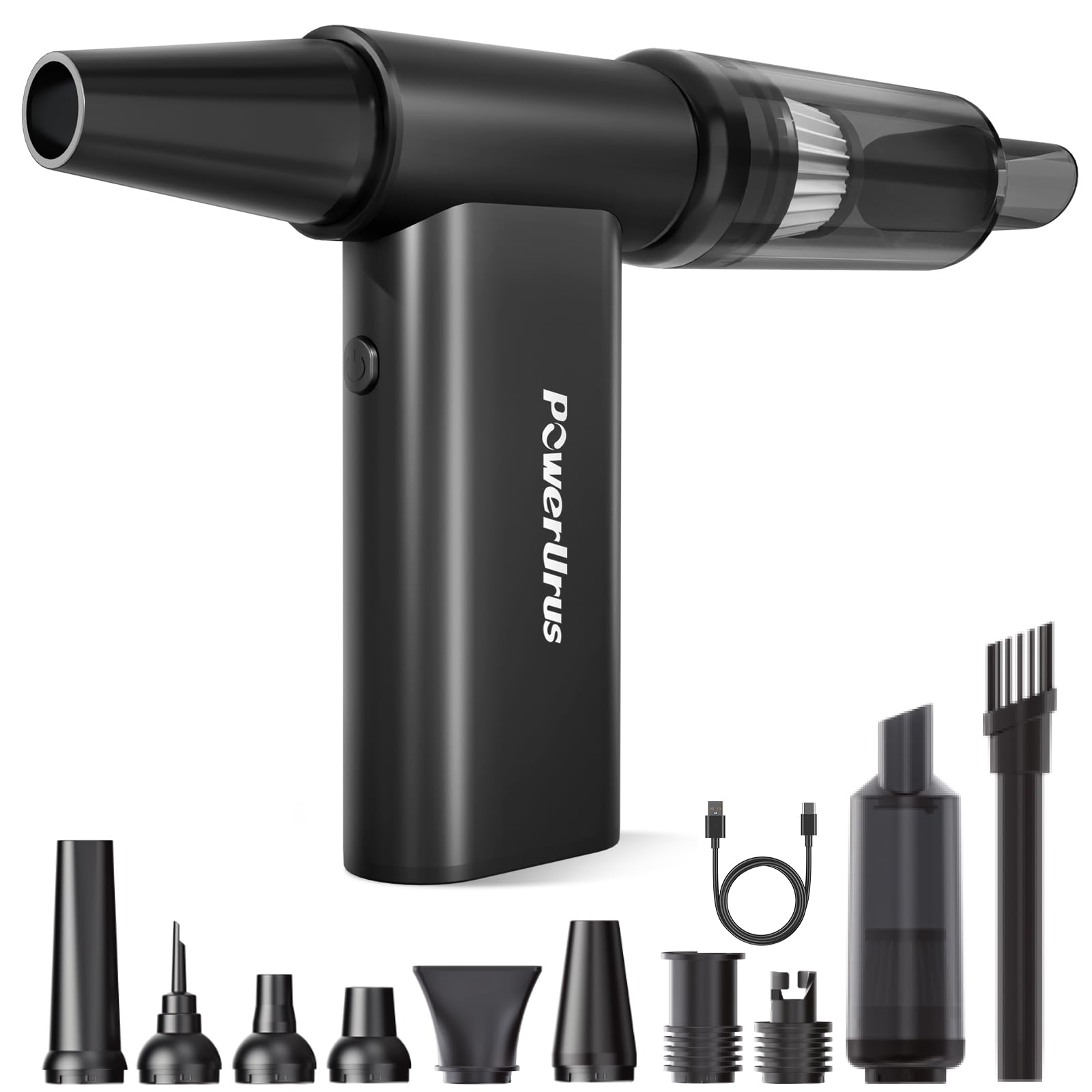 

PowerUrus Air Duster, Electric Air Duster, Blower, Car Vacuum , 200,000 RPM High Speed чорний