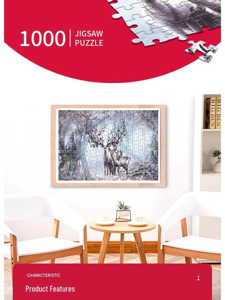 Qiwan 1000-Piece Animal & Landscape Jigsaw Puzzles for Adults & Kids