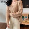 Autumn and Winter Women's Sweater Loose Jacket Short Top V-neck Knitted Cardigan
