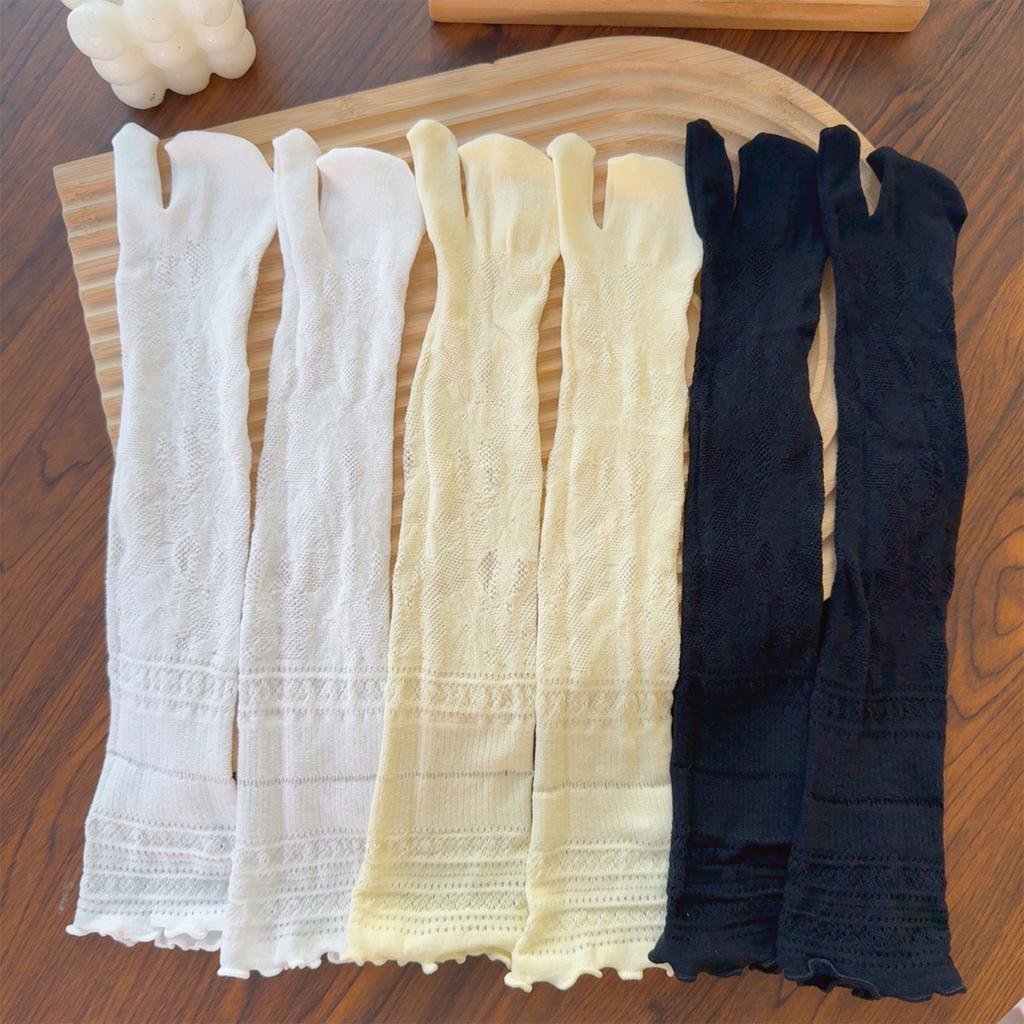 Mode Japanische Tabi Zehensocken Damen Sommer Sexy Spitze Zwei-Zehen-Socken Netz Atmungsaktiv Einfarbig Transparent Split Tabi Zehensocken