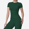 Nude Feel Quick-Dry Waist-Cinching Yoga Top - Short Sleeve