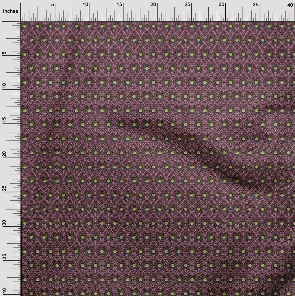 oneOone Cotton Flex Dark Magenta Stoff Asiatischer Suzani Diy Kleidung Quiltstoff Druckstoff Meterware 40 Zoll