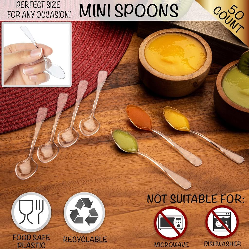 50/100/200PCS High-Quality Transparent Plastic Disposable Spoons Clean And Durable Tableware Suitable For Picnics And Daily Use