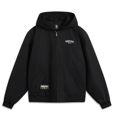 Li Ning Serie Anti-Cinco Chaqueta de Algodón Holgada Casual Cómoda con Capucha para Hombre Chaqueta Negra AJMU197-1