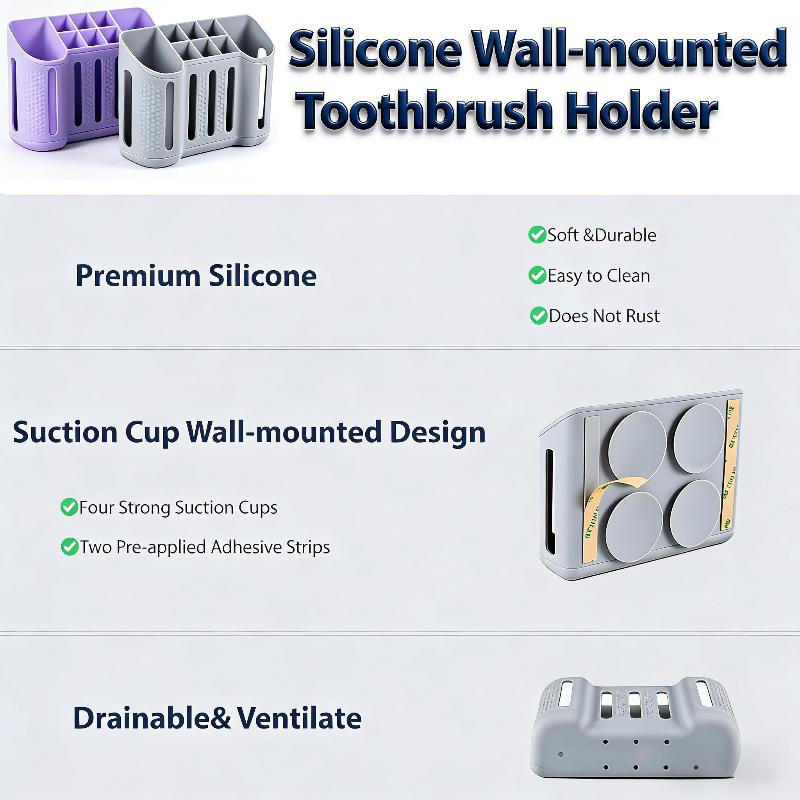 1pc Toothbrush Holders for Bathrooms, Electric Toothbrush, Shaver and Toothpaste Holder, Bathroom Organizer and Storage