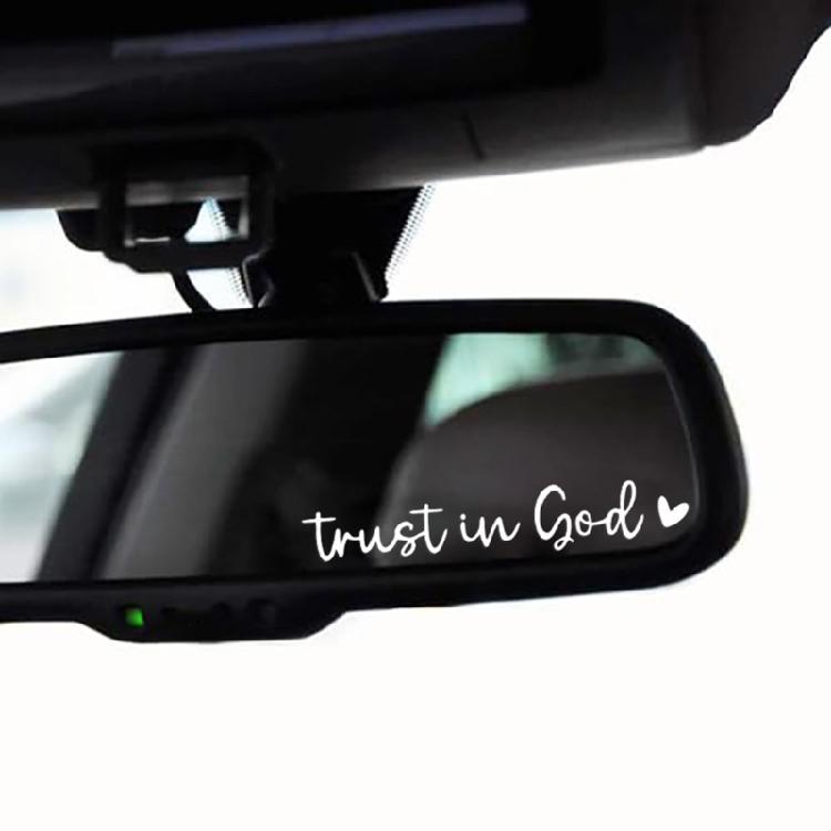 20pcs Trust In God Mirror Decals Spiritual Car Window Stickers Trust In God Rearviews Decals Car Spare for Car Mirrors