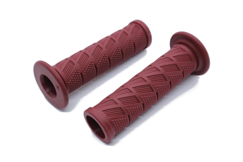 Beatus Retro Design Bike Handle Grip 22.2mm Universal Grip Left and Right Set (Red)