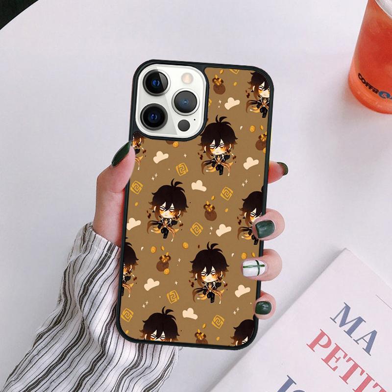 

Cute Cartoon Genshin Impact Phone Case For iPhone 17 Air 14 13 12 16Pro Max 15 Plus Max Cover Shell coque iPhone 15pro
