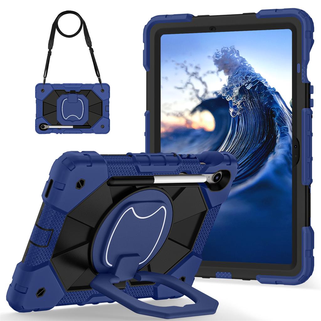 For Samsung Galaxy Tab S10 FE/Tab S9/Tab S9 FE.360° Rotating Grip Heavy Duty Protection Stand TPU+PC 3in1 Anti-knock Shockproof Tablets PC Case