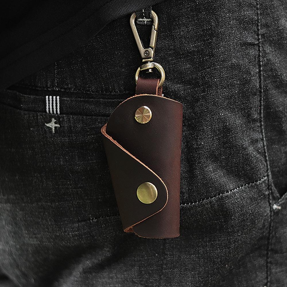 Genuine Leather Mini Key Bag Minimalist Pocket Keychain Case Fashion Men Car Key Pouch  Small Gifts
