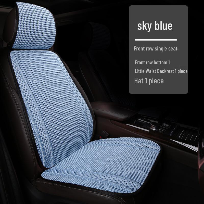Breathable Ice Silk Car Seat Cushion - Universal, Non-Slip, Cute Solid Color, Suitable for All Seasons