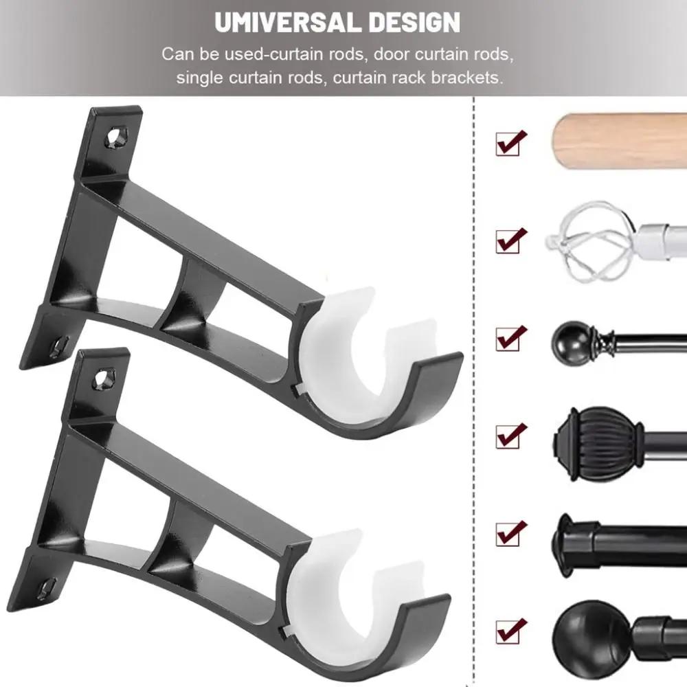 Nuevo Soporte para Barra de Cortina de Aleación de Aluminio de Alta Resistencia con Tornillos Clip de Fijación de Cortina Herramientas de Ferretería Metálica Únicas para Ventanas