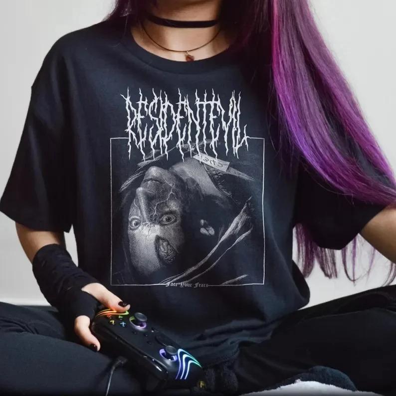 2026 New Fashion Resident Evil Graphic T Shirt Vintage Oversized T-shirt Cotton Short Sleeve Soft T Shirt for Men Women Clothing