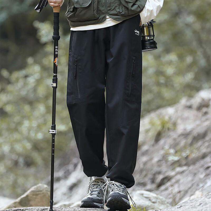 JEEP SPIRIT Men's Outdoor Multi-Pocket Straight-Leg Cargo Pants
