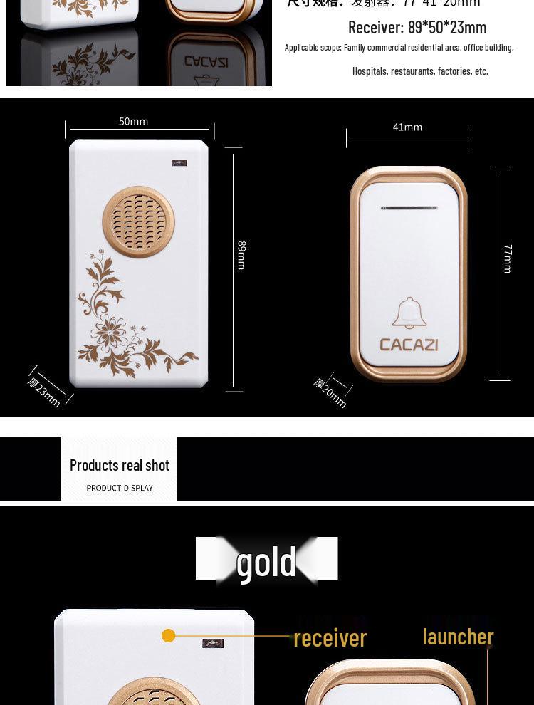 Smart Wireless Long-Range Waterproof Doorbell with Digital Music and Two-to-One Remote Control.