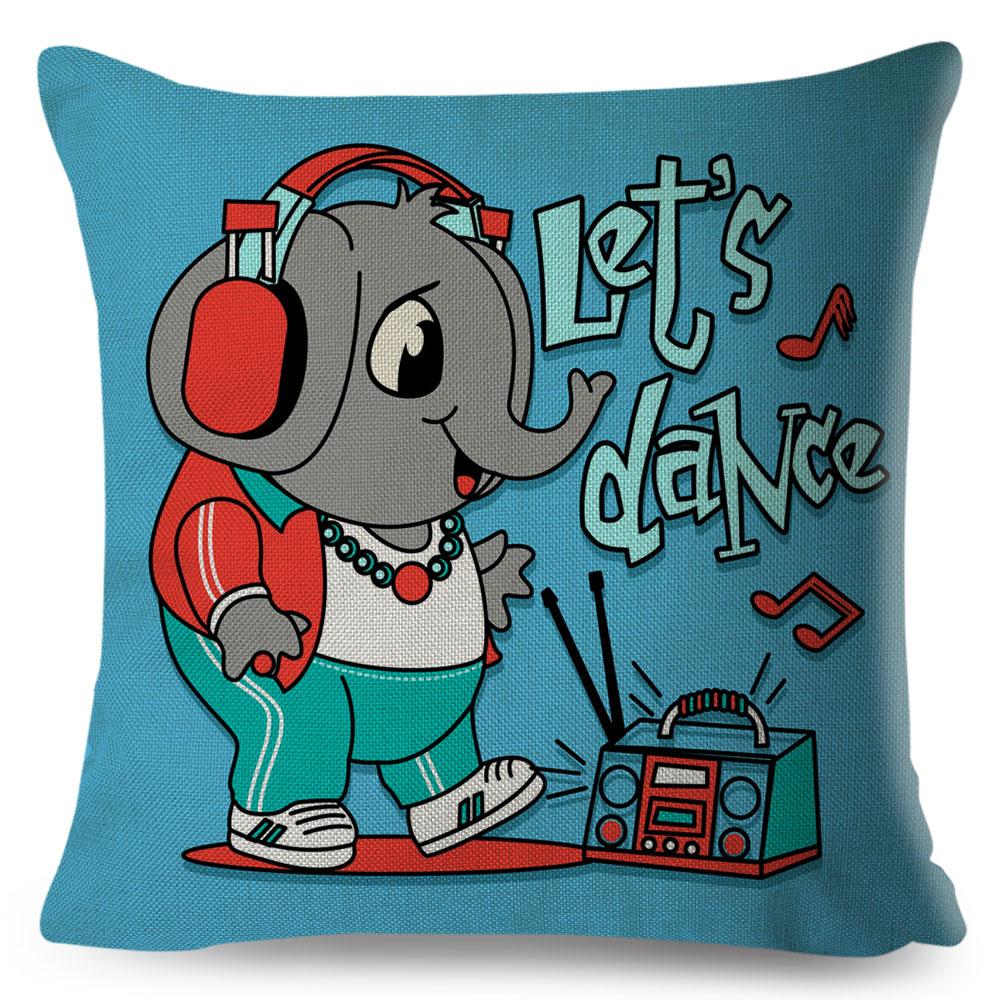 Colorful Cute Cartoon Pet Dog Cat Cushion Cover for Children Room Sofa Decor Animal Dinosaur Giraffe Pillow Case Pillowcase