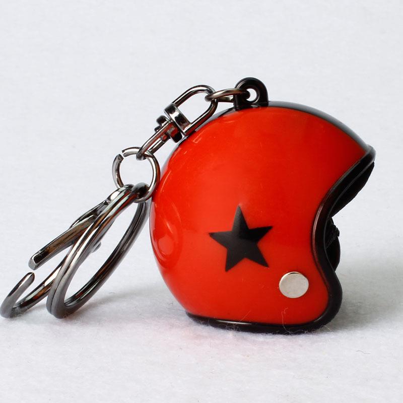 Star Pattern Helmet Design Keychain Car Motorcycle Motor Bicycle Crash Helmet Key Fob Chain