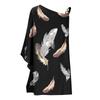 Women's Sexy Off-the-Shoulder One Strap Sloping Shoulder Printed Midi Dress