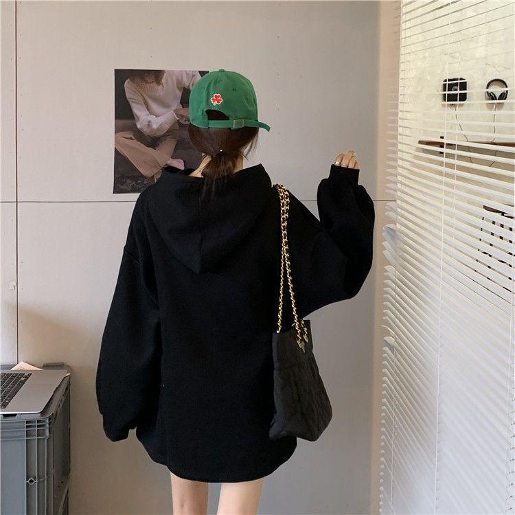 Women Letter Embroidery Casual Hoodies Sweatshirts Female Spring Loose Korean Tops Hooded Sweatshirts